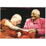 Dalai Lama & Archbishop Desmond Tutu signed 12 x 8 colour photo. Good condition