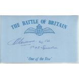 H J L Hallowes 43 Sqn Battle of Britain signed index card. Good condition