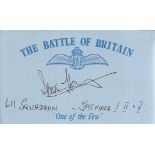 I B D E Hay 611 Sqn Spitfires Battle of Britain signed index card. Good condition