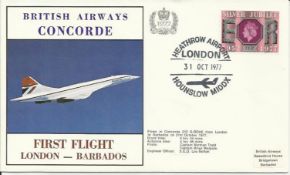Concorde First Flight London – Barbados cover dated 31st October 1977. Good condition