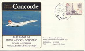 Concorde First Flight of B.A.Concorde – Riyadh – Bahrain dated 17th February 1979 Flown by Capt. A.