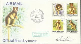 Diane Keene Unusual 1994 Papua New Guinea wildlife cover signed by actress Diane Keene. Good