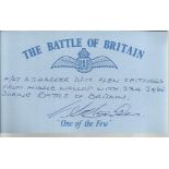 A S Harker 234 Sqn Battle of Britain signed index card. Good condition