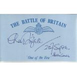 C Frizell 257 Sqn Battle of Britain signed index card. Good condition