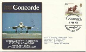 Concorde Her Majesty The Queen s Flight in Concorde London – Kuwait Official B.A. Cover dated 12th