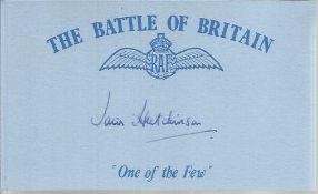 I Hutchinson 222 Sqn Battle of Britain signed index card. Good condition