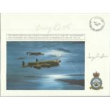 Larry Curtis  WW2 Tirpitz Raider signed 1993 Dambuster Lancaster cover flown over the Derwent Dam by