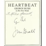 George Bush Snr former US President signed bookplate for his book Heartbeat, George Bush in his