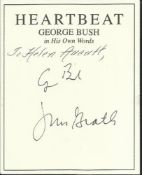 George Bush Snr former US President signed bookplate for his book Heartbeat, George Bush in his