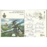 Red Arrows 60th Ann First Royal Air Force Pageant cover. Flown in The Red Arrows and signed by all