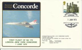 Concorde First Flight of B.A.173 London – New York cover dated 1st June 1978 Commemorating the