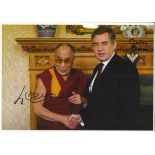 Dalai Lama & Gordon Brown signed 12 x 8 colour photo. Good condition