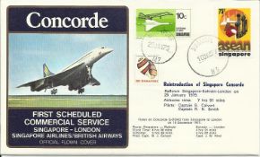 Concorde First Scheduled Commercial Service Singapore – London official flown cover dated 10th