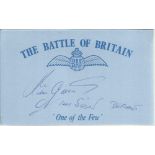 H E Green 141 Sqn Battle of Britain signed index card. Good condition