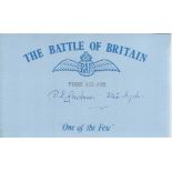 R E Gardner 242 Sqn Battle of Britain signed index card. Good condition