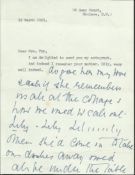 Dame Sybil Thorndike Unusual 1965 handwritten and typed letter signed by Dame Sybil Thorndike (