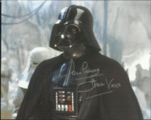 Darth Vadar Excellent colour 8x10 photograph autographed by Dave Prowse seen here as Darth Vader
