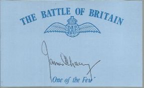 J H Lacey 501 Sqn Battle of Britain signed index card. Good condition