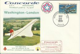 Concorde Washington – London Inaugural Transatlantic Flight cover dated May 25th 1976. Good