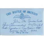 J Ellis 610 Sqn Spitfires Battle of Britain signed index card. Good condition