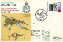 RAF3 No. 3 Squadron Moraine Saulinier & Harrier cover, Flown by Harrier GR1. Signed by French flying