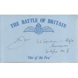 C A Jones 616 Sqn Battle of Britain signed index card. Good condition