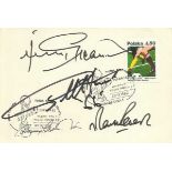 Unusual 1982 Polish football card autographed by 1966 World Cup Winners Geoff Hurst, Martin Peters