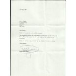 David Jason typed signed letter 1997 replying to compliments about the Touch of Frost series. Good