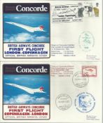 Concorde first flight London - Copenhagen and return dated 18th September 1982. Flown by Capt J