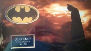 BATMAN BOB KANE DISPLAY-Absolutely stunning 12x23 inch Batman display, consisting of a wonderful