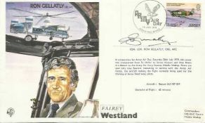 Sqn Ldr Ron Gellatly AFC famous Helicopter Test pilot signed on his own cover. Good condition