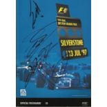 Fi Drivers signed 1997 British Grand Prix programme signed to front by Mika Salo, David Coultard, H