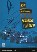 Fi Drivers signed 1997 British Grand Prix programme signed to front by Mika Salo, David Coultard, H