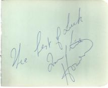 Frankie Howerd signed vintage autograph album page. Good condition