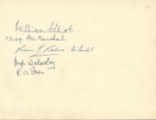 Air Marshalls signed vintage autograph Album Page. Includes Air Chief Marshal Sir Robert Mordaunt