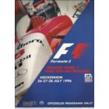 F1 Drivers signed 1996 German Grand Prix programme, signed to bio pages by Mika Salo, David