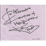 Ken Dodd signed autograph album page for Alexandra Love xxx and Happiness. Good condition