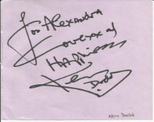 Ken Dodd signed autograph album page for Alexandra Love xxx and Happiness. Good condition