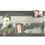 D-Day veteran Les Perry signed 2004 60th ann D-Day cover. Good condition