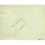 Dorothy Lamour signed vintage autograph album page. Good condition