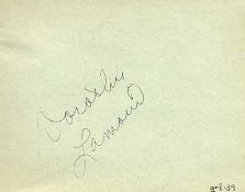 Dorothy Lamour signed vintage autograph album page. Good condition