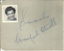 Winifred Atwell signed vintage autograph album page . Good condition