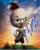 Zach Braff 8x10 colour photo of Zach as Chicken Little, signed by him in NYC. Good condition