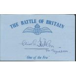 C G Hilken 74 sqdn Battle of Britain signed index card. Good Condition