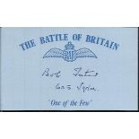 R W Foster 605 sqdn Battle of Britain signed index card. Good Condition