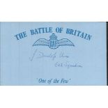 J Dunlop Urie 602 sqdn Battle of Britain signed index card. Good Condition