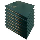 Cotswold FDC collection in Eight Huge cover albums. There are 7 green 1 black albums with gold