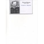 Luftwaffe Ace Martin Drewes KC 52 Vics Photograph card  Signed Good condition
