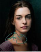 Anne Hathaway 8x10 colour photo of Anne from Les Miserables, signed by her at London Premiere for