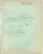 Tommy Handley signed vintage autograph album page . Good condition
